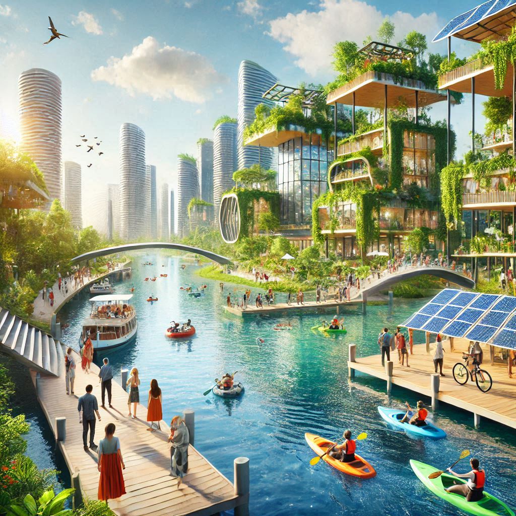 Waterways Built Into New Clever Suburbs For More Prosperous Eco-Design Living